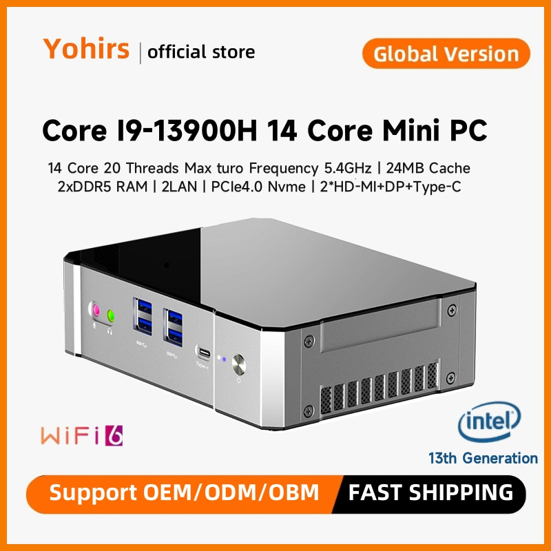 Intel Core I9 13900H Mini Pc - Yohans komputer PC mini, Thunderbolt 4
