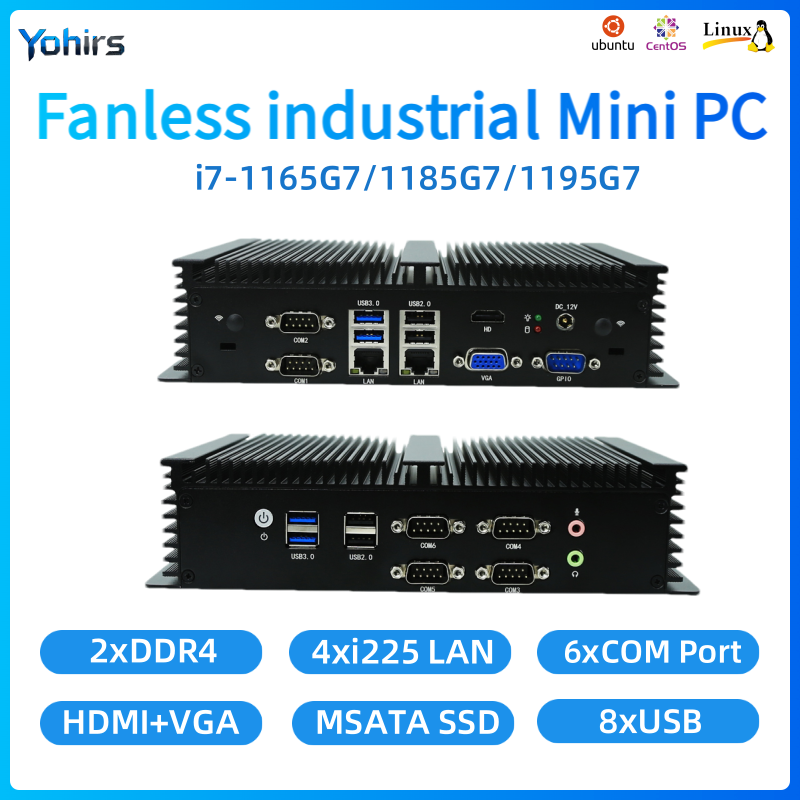 PC Embedded Tanpa Kipas Intel  - Fanless Industrial Pc Rs485 Core I7 ulasan dan harga