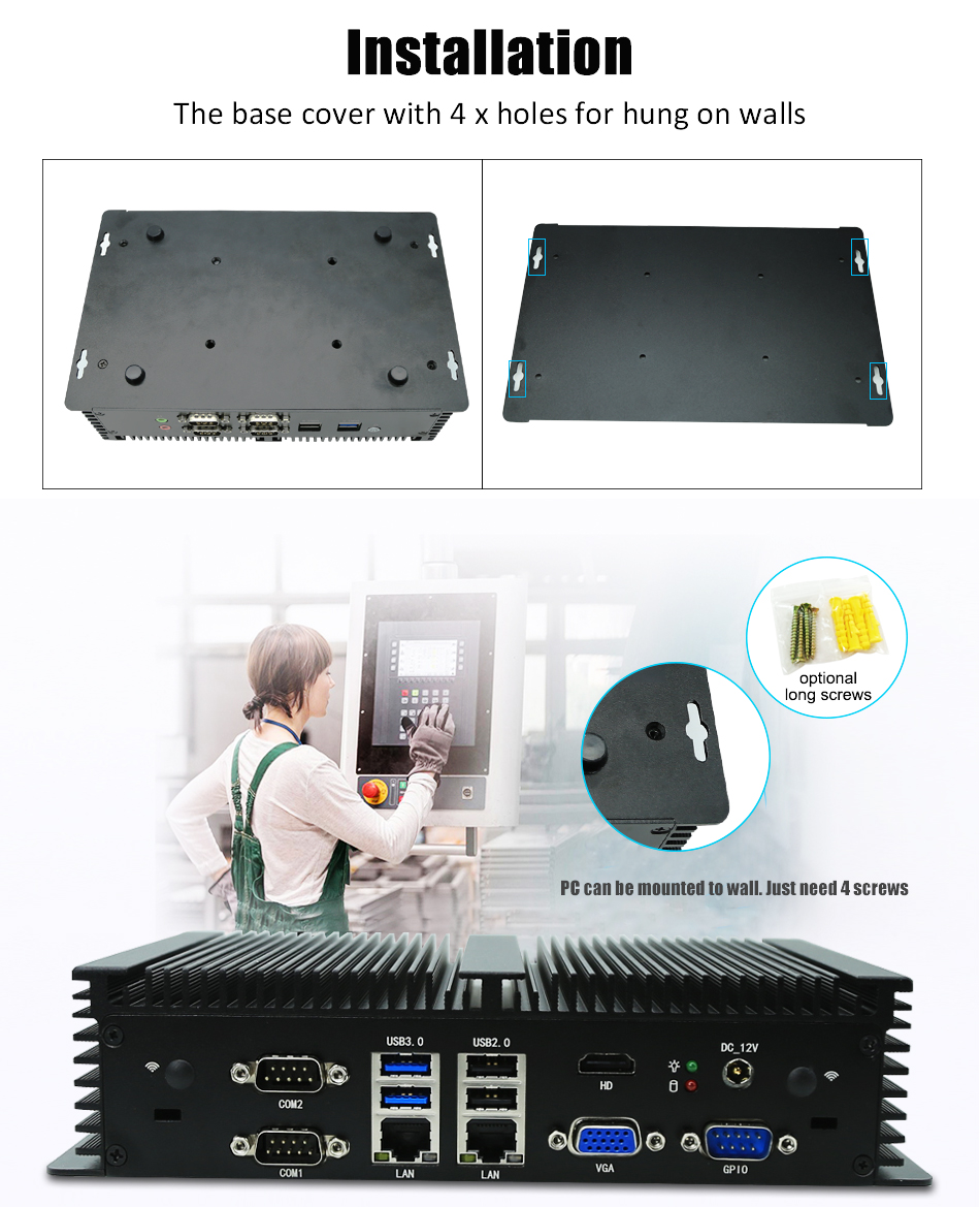 PC Embedded Tanpa Kipas Intel  - Fanless Industrial Pc Rs485 Core I7 ulasan dan harga