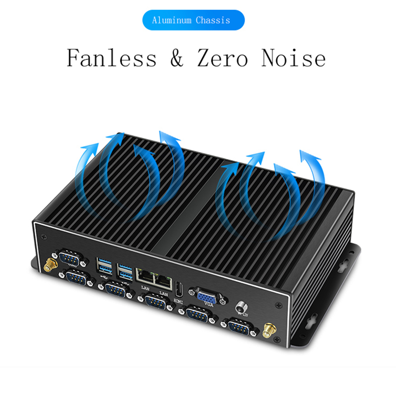 PC Industri Mini tanpa kipas D - Fanless Industrial Pc Rs485 Core I7 ulasan dan harga